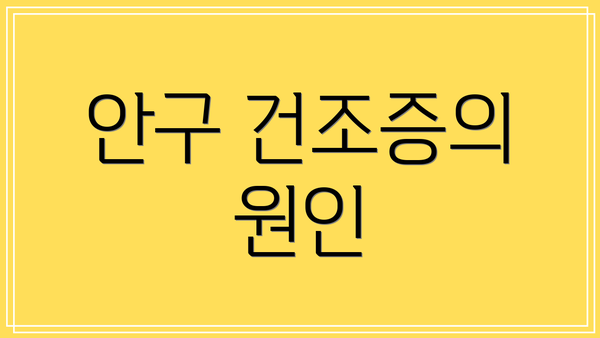 안구 건조증의 원인