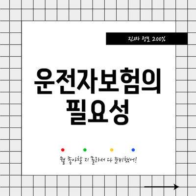 운전자보험의 필요성