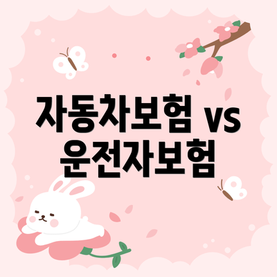 자동차보험 vs 운전자보험