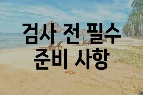 검사 전 필수 준비 사항