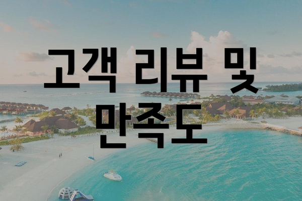 고객 리뷰 및 만족도