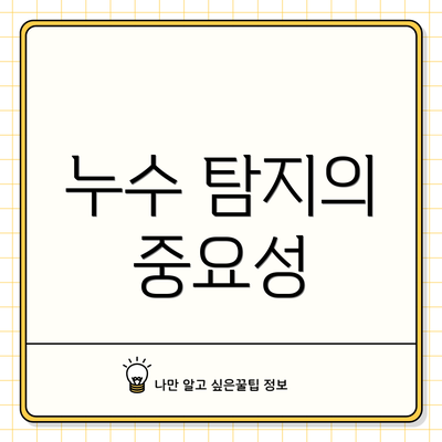누수 탐지의 중요성