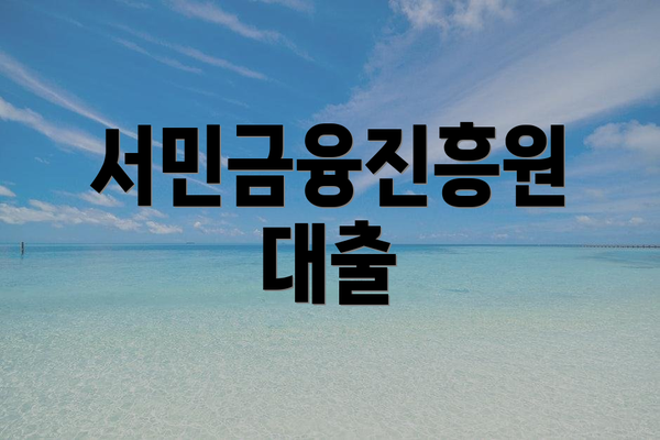 서민금융진흥원 대출