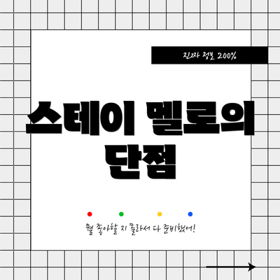 스테이 멜로의 단점