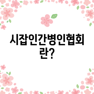 시잡인간병인협회란?