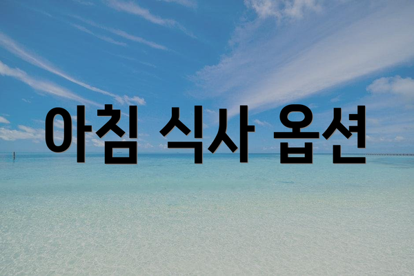 아침 식사 옵션