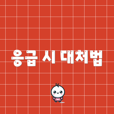 응급 시 대처법