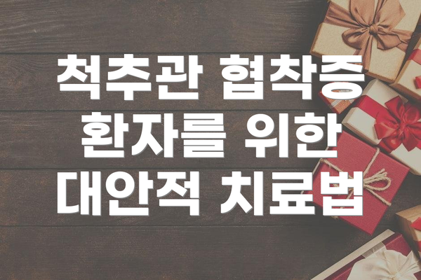 척추관 협착증 환자를 위한 대안적 치료법