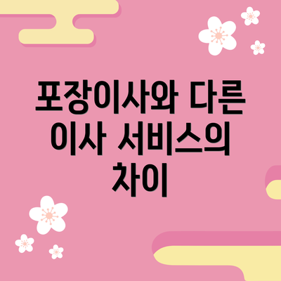 포장이사와 다른 이사 서비스의 차이