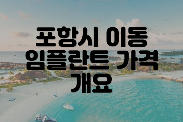 포항시 이동 임플란트 가격 개요