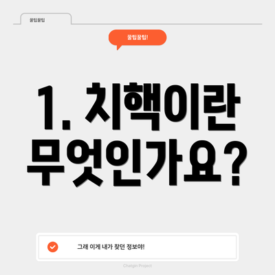 1. 치핵이란 무엇인가요?