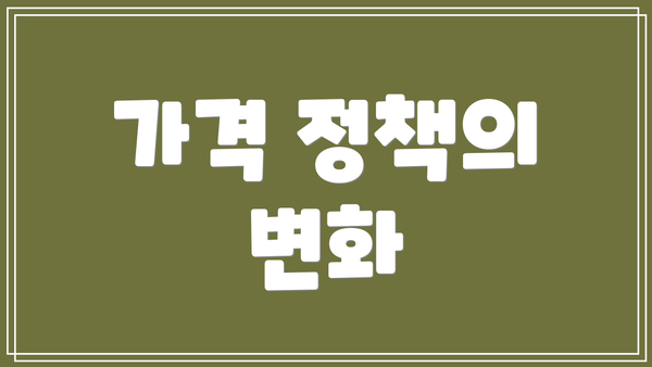 가격 정책의 변화