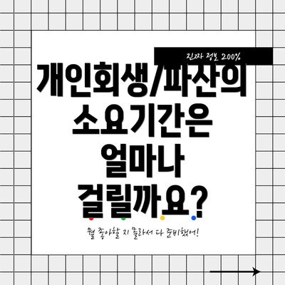 개인회생/파산의 소요기간은 얼마나 걸릴까요?