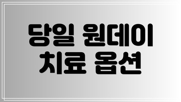 당일 원데이 치료 옵션