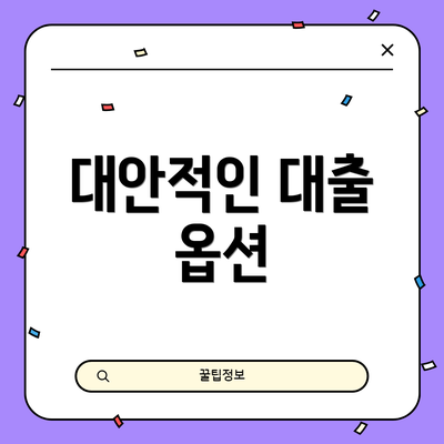 대안적인 대출 옵션