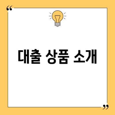 대출 상품 소개