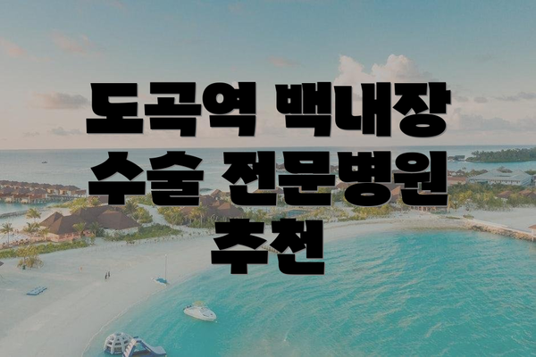 도곡역 백내장 수술 전문병원 추천