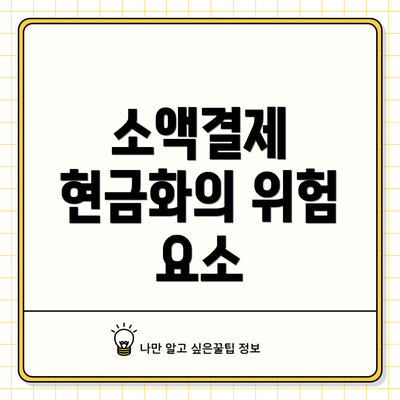 소액결제 현금화의 위험 요소