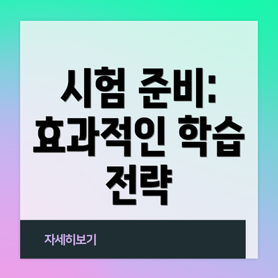 시험 준비: 효과적인 학습 전략