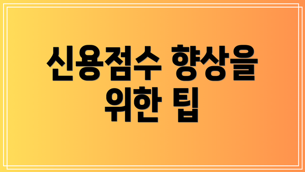 신용점수 향상을 위한 팁