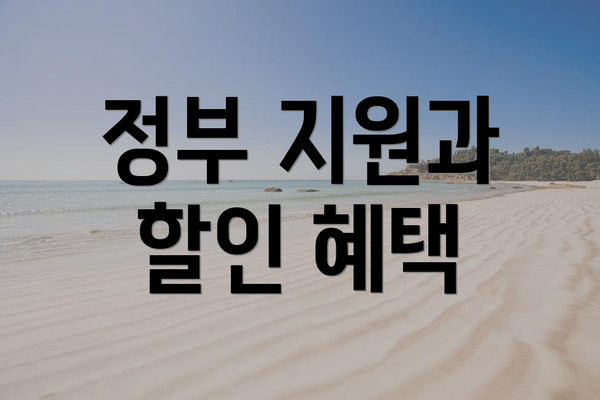 정부 지원과 할인 혜택