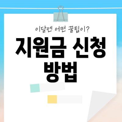 지원금 신청 방법