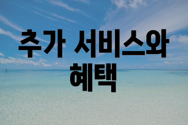 추가 서비스와 혜택