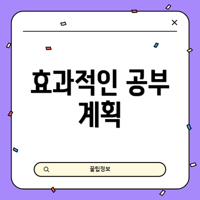 효과적인 공부 계획