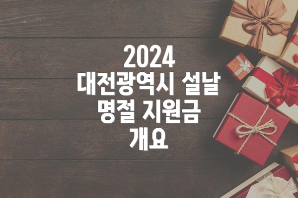 2024 대전광역시 설날 명절 지원금 개요