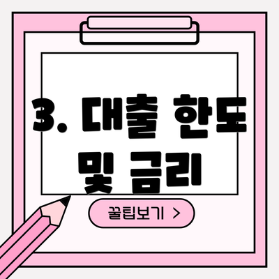 3. 대출 한도 및 금리