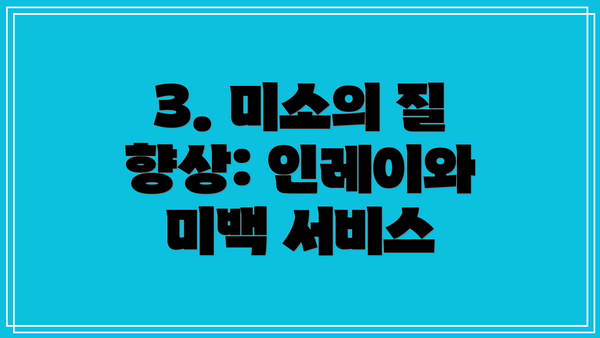 3. 미소의 질 향상: 인레이와 미백 서비스