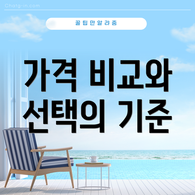 가격 비교와 선택의 기준