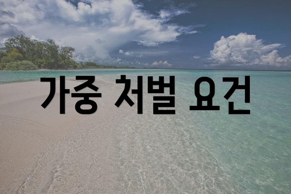 가중 처벌 요건