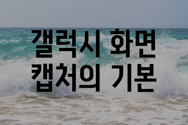 갤럭시 화면 캡처의 기본