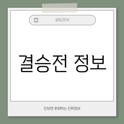 결승전 정보