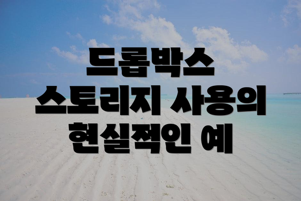 드롭박스 스토리지 사용의 현실적인 예