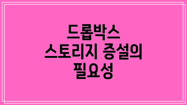 드롭박스 스토리지 증설의 필요성