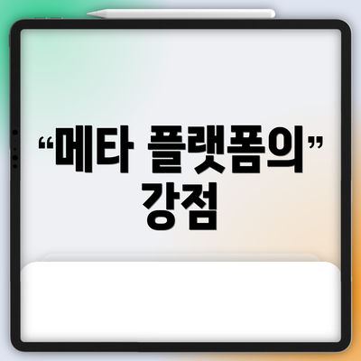 메타 플랫폼의 강점