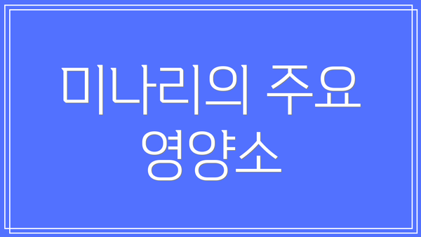 미나리의 주요 영양소
