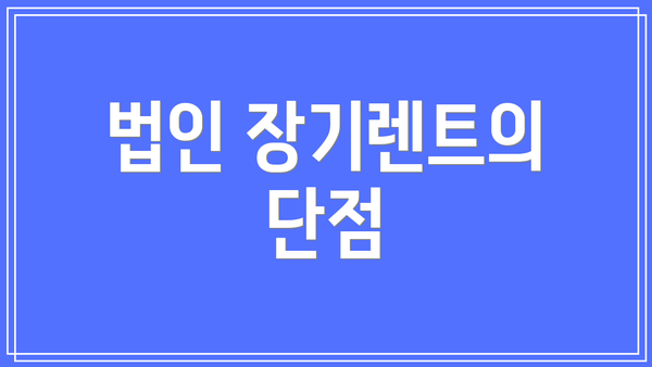 법인 장기렌트의 단점