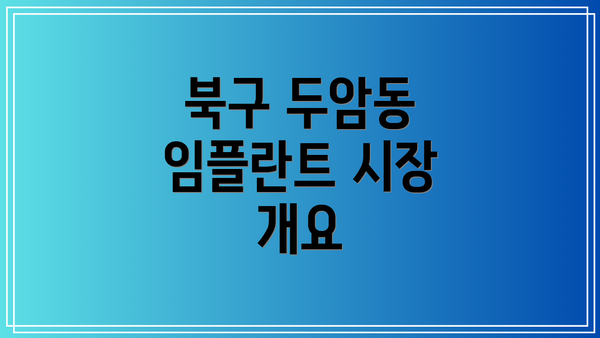 북구 두암동 임플란트 시장 개요