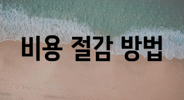 비용 절감 방법