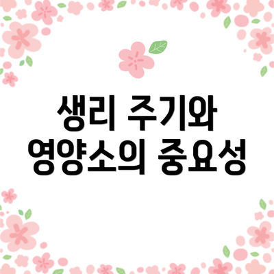 생리 주기와 영양소의 중요성