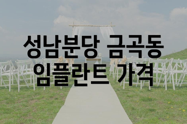 성남분당 금곡동 임플란트 가격