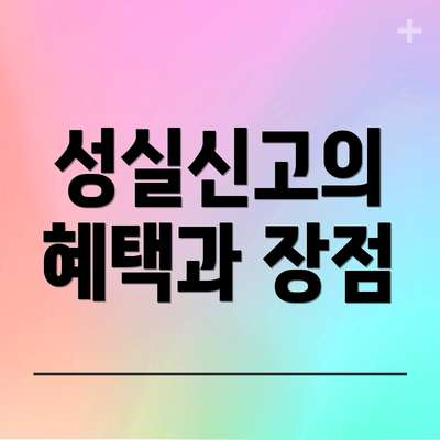 성실신고의 혜택과 장점