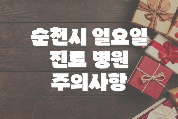 순천시 일요일 진료 병원 주의사항