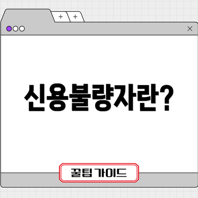 신용불량자란?