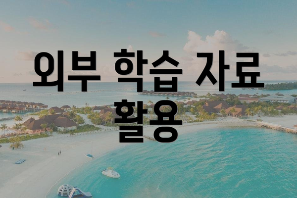 외부 학습 자료 활용