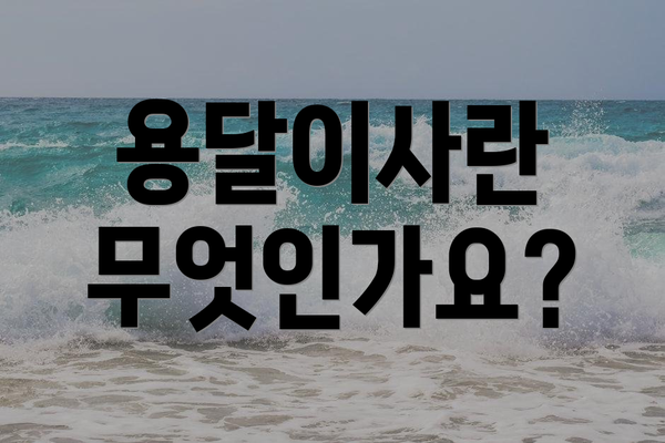 용달이사란 무엇인가요?