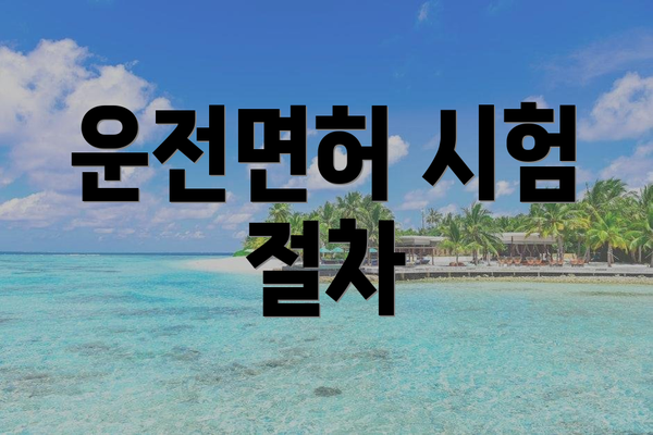 운전면허 시험 절차